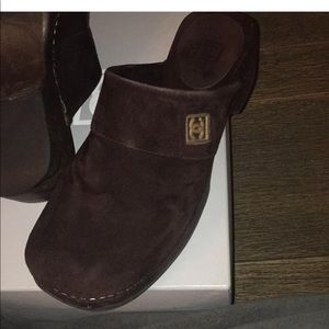 CHANEL Shoes - Chanel Brown Suede Mules CHANEL Shoes - Chanel Brown Suede Mules